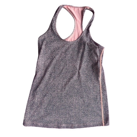 lululemon athletica Tops - Lululemon Athletica Womens Racerback Womens Tank Top Sz 10 Black Pink Dot